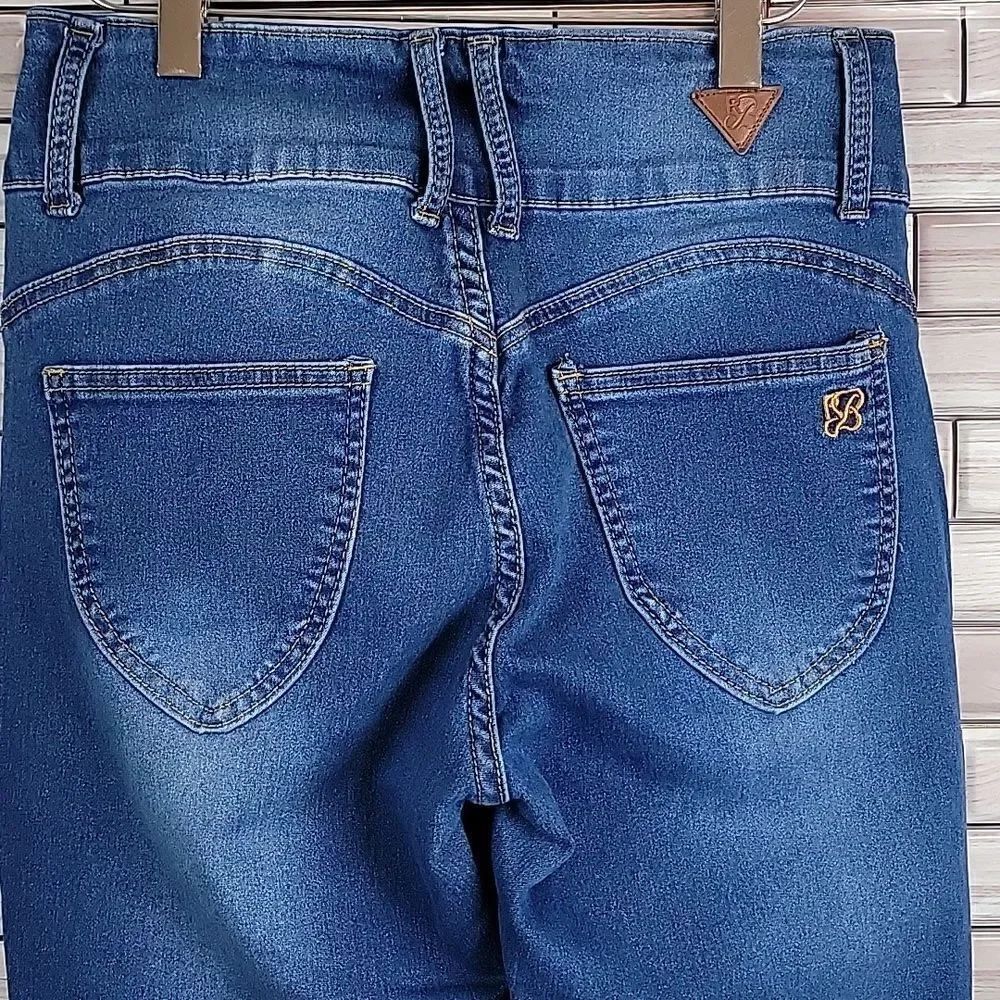Red Bottoms Juniors blue denim skinny ankle jeans Size 11 - Picture 9 of 16